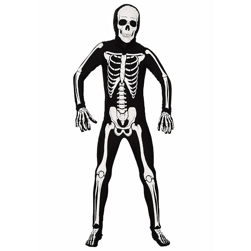 AltSkin Full Body Stretch Fabric Zentai Suit Costume - Glow in the Dark Skeleton (Small) Image