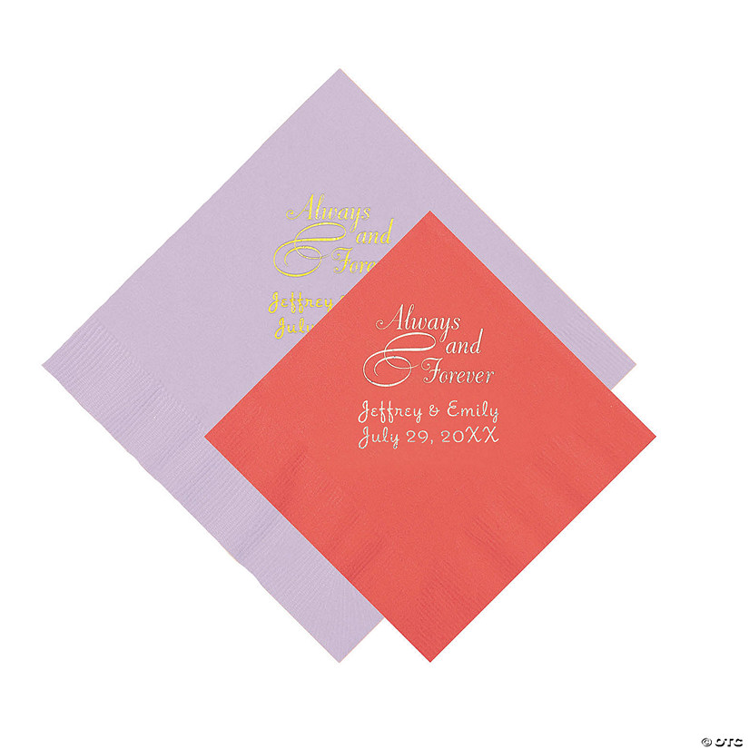Always & Forever Personalized Napkins - Beverage or Luncheon Image