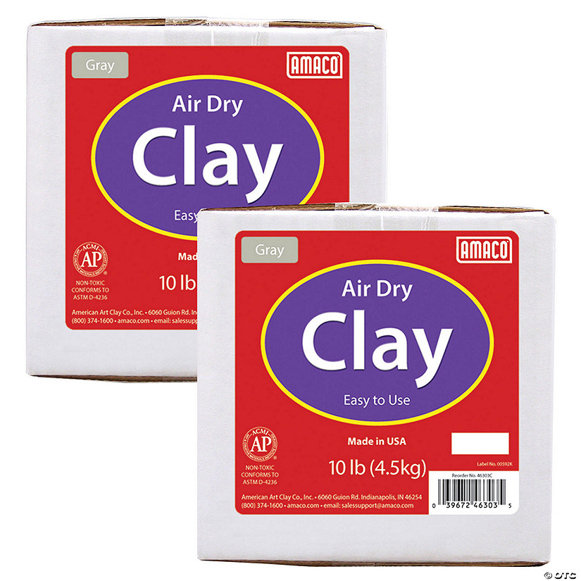 AMACO Air Dry Clay, Gray, 10 lbs. Per Box, 2 Boxes Image