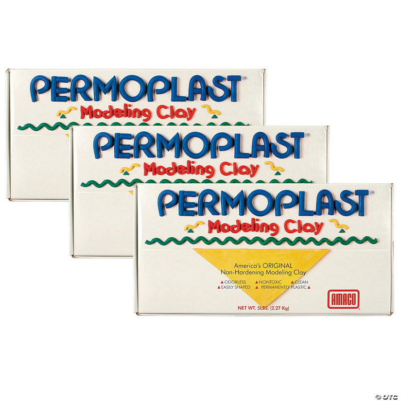 AMACO Permoplast Modeling Clay, Green, 1 lb. Per Box, 3 Boxes Image