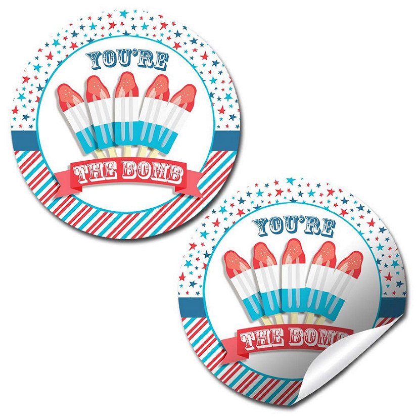 AmandaCreation 4th of July Popsicle Party Envelope Seals 40pc. Image