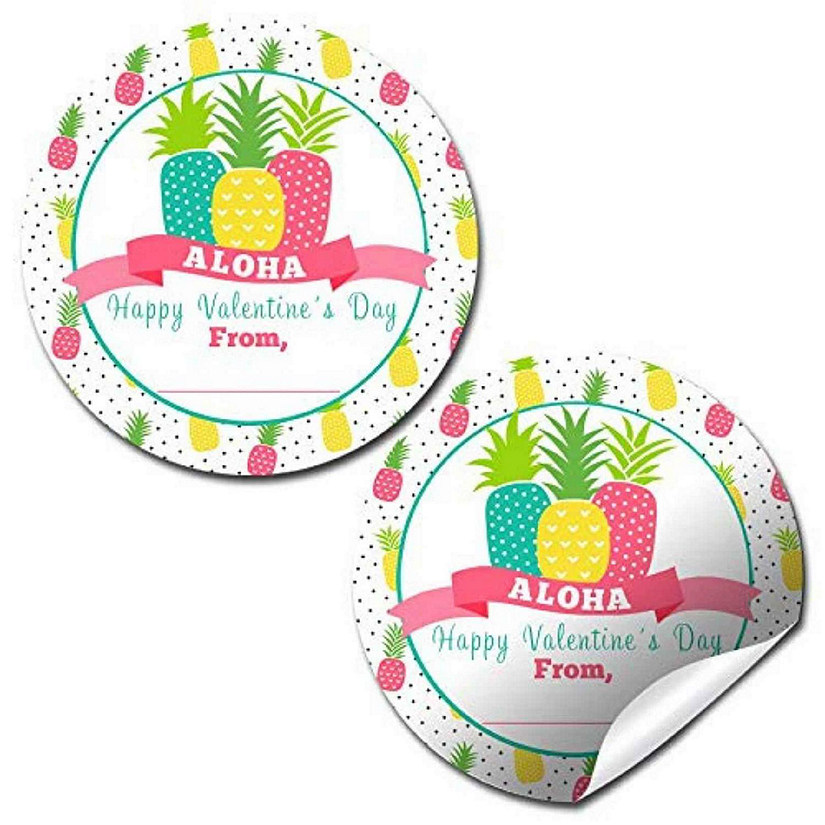 AmandaCreation Aloha Pineapple Envelope Seals 40pc. Image