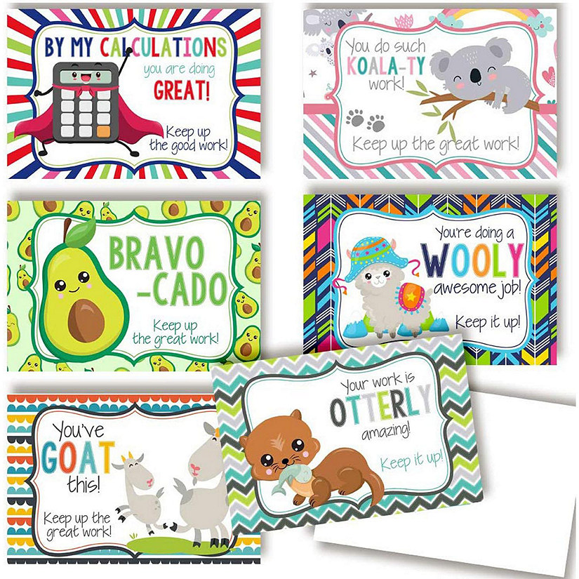 AmandaCreation Animal Good Work Teacher Postcards 30pc. Image