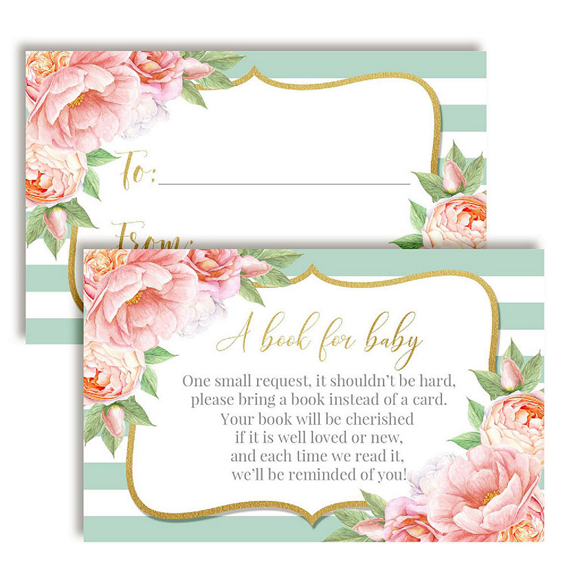 AmandaCreation Aqua Peony Book Card 20pc. Image