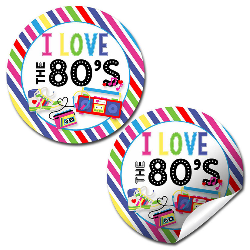 AmandaCreation Awesome 80's Birthday Envelope Seal 40pc Image