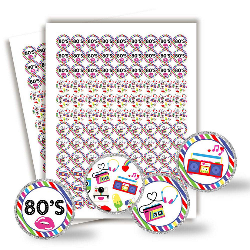AmandaCreation Awesome 80's Birthday Kiss Wrappers 300pcs. Image