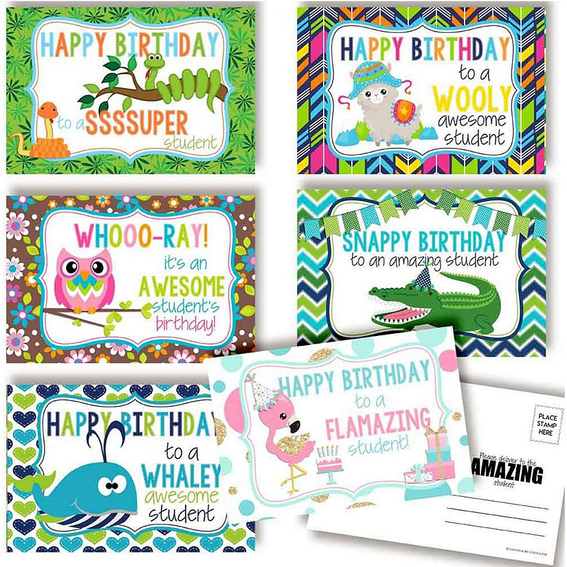 AmandaCreation Awesome Animals Teacher Postcards 30pc. Image