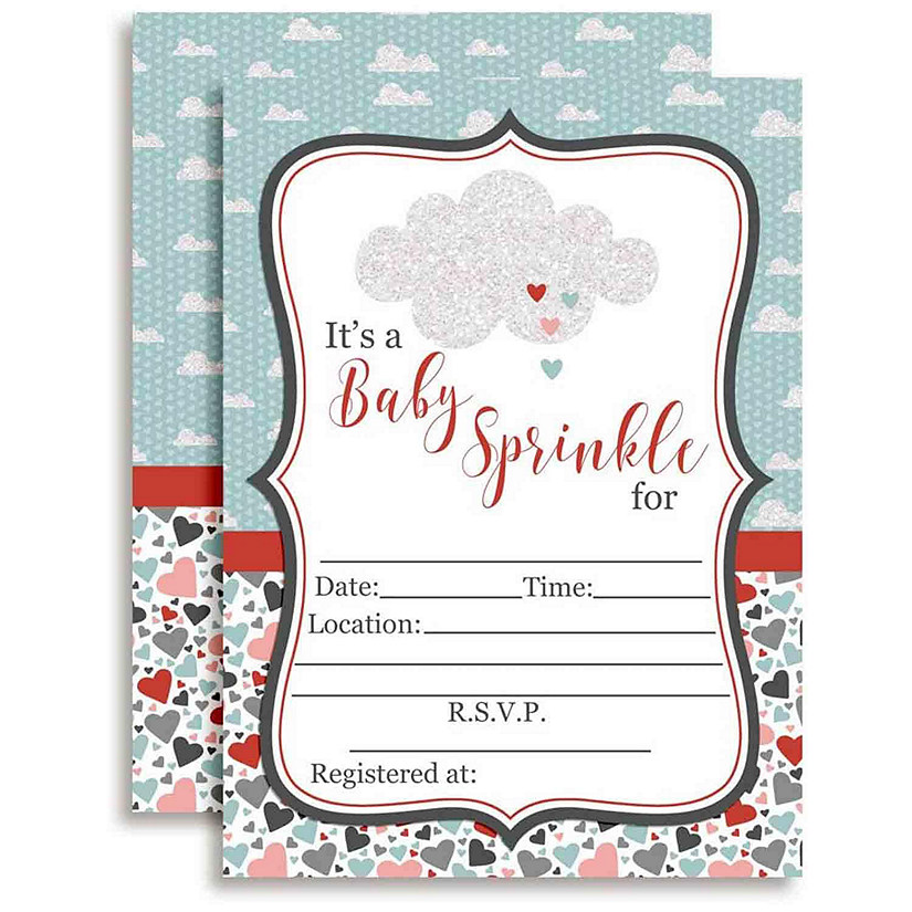 AmandaCreation Baby Sprinkle Invites 40pc. Image