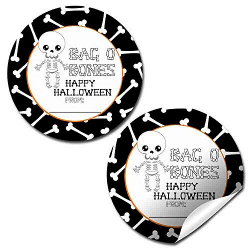 AmandaCreation Bag O' Bones Halloween Envelope Seals 40pcs. Image