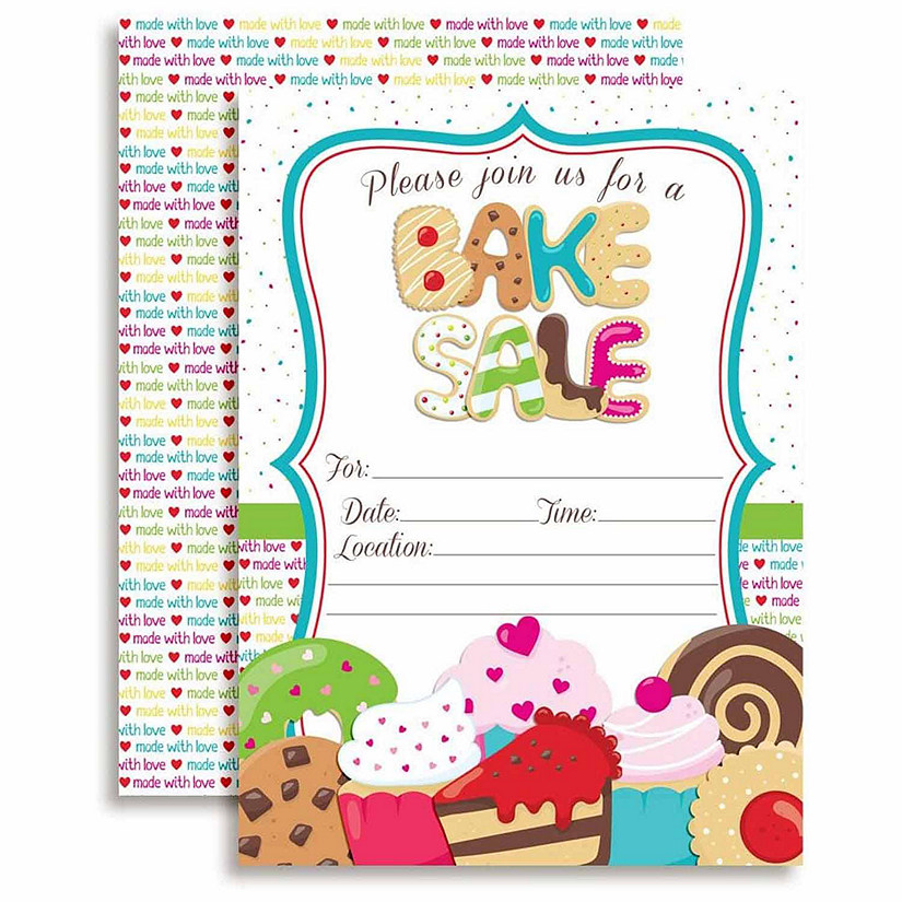 AmandaCreation Bake Sale Invites 40pc. Image