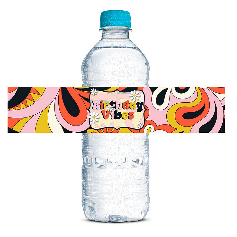 AmandaCreation Birthday Vibes Water Bottle Labels 20 pcs. Image