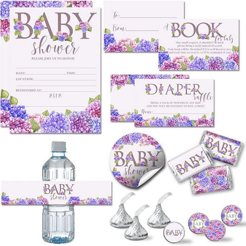 AmandaCreation Blue &amp; Purple Hydrangea Party Bundle 381pc. Image