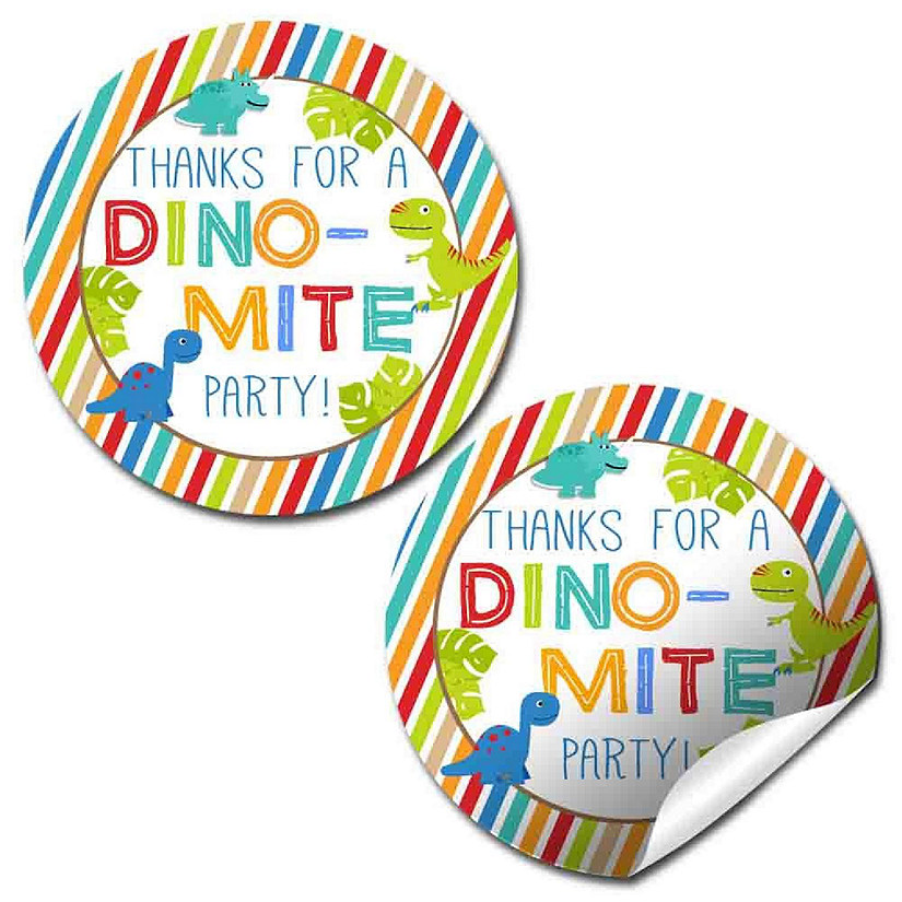 AmandaCreation Blue Dinosaur Envelope Seals 40pc. Image