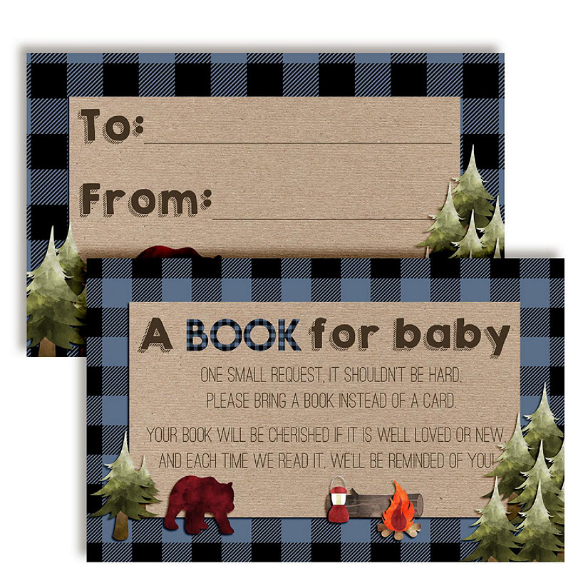 AmandaCreation Blue Lumberjack Book Card 20pc. Image