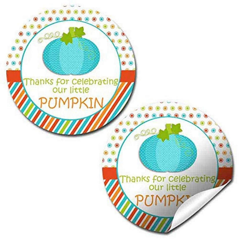 AmandaCreation Blue Pumpkin Envelope Seals 40pc. Image