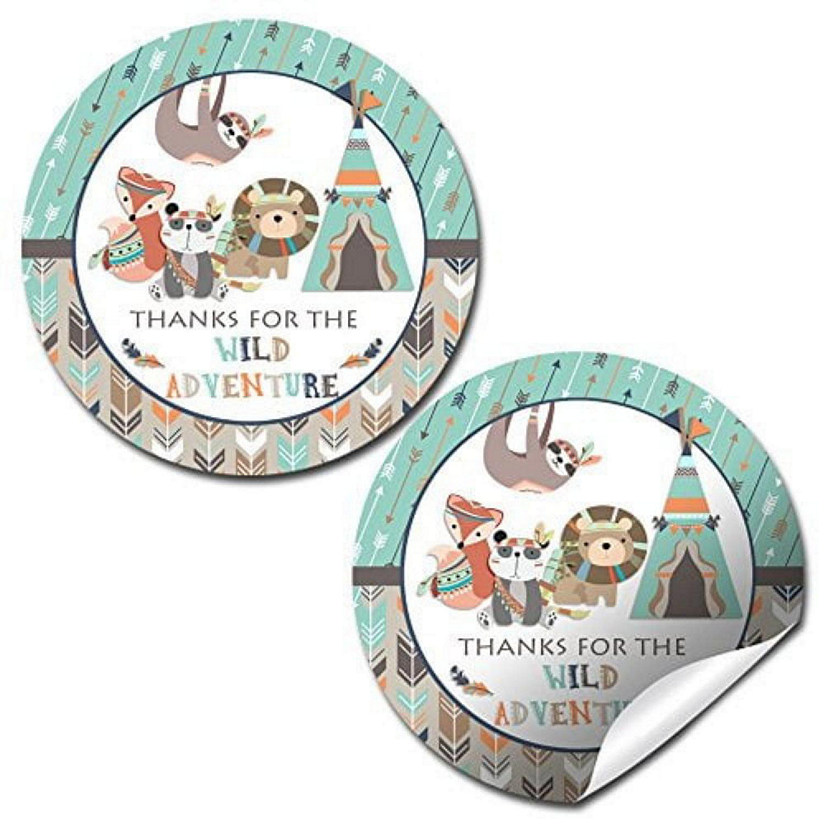 AmandaCreation Blue Wild Adventure Envelope Seals 40pc. Image