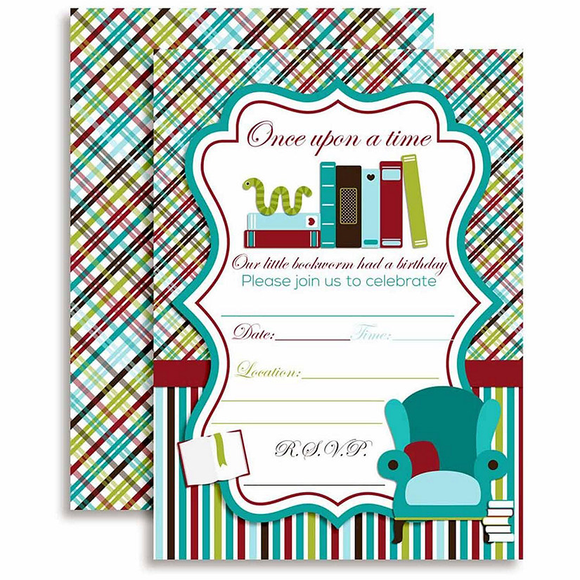 AmandaCreation Bookworm Invites 40pc. Image