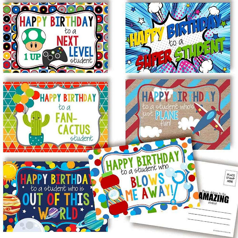 AmandaCreation Bright &amp; Bold Birthday Postcards 30pc. Image