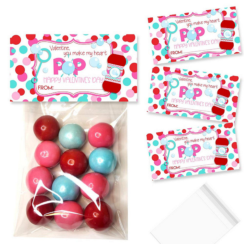 AmandaCreation Bubble Valentine Bag Toppers 40pc. BAG FILLER NOT INCLUDED Image