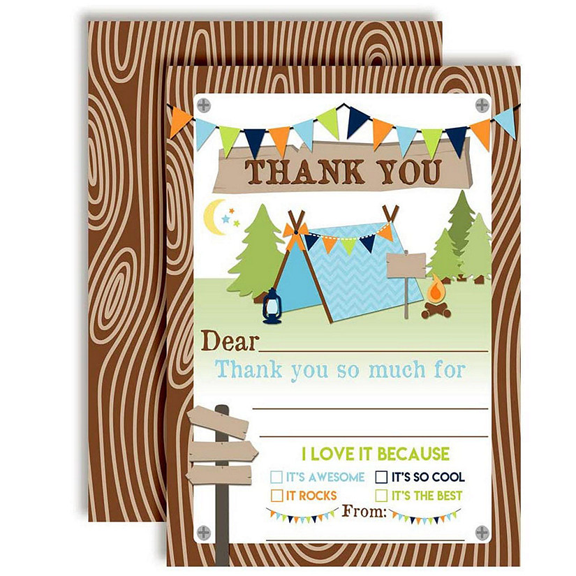 AmandaCreation Camping Boy Thank You 20pc. Image