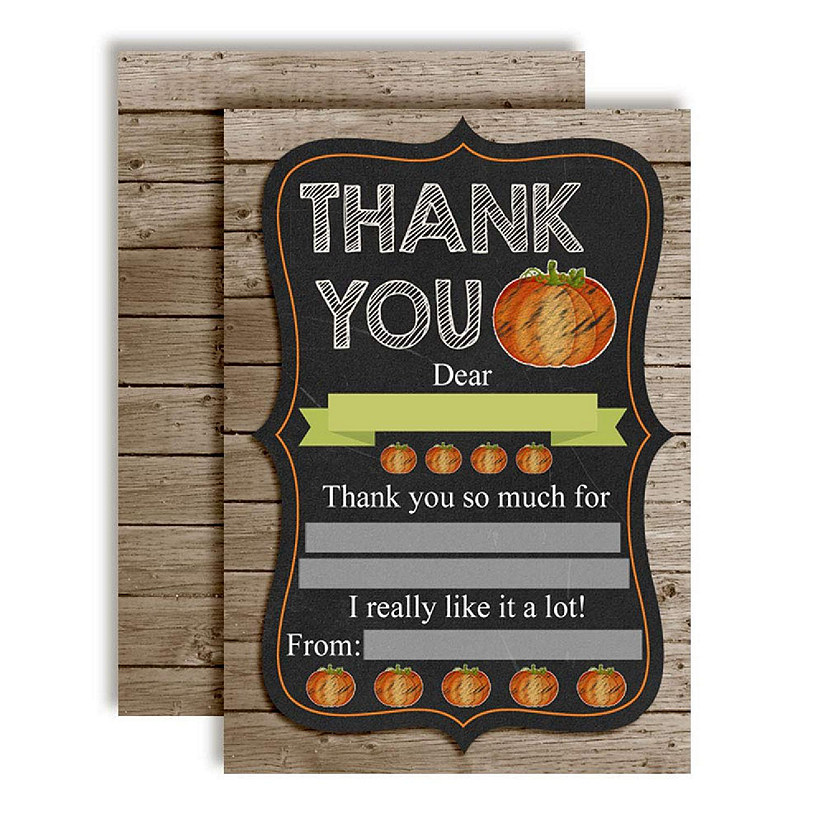 AmandaCreation Chalkboard Pumpkin Thank You Cards 20pcs. Image