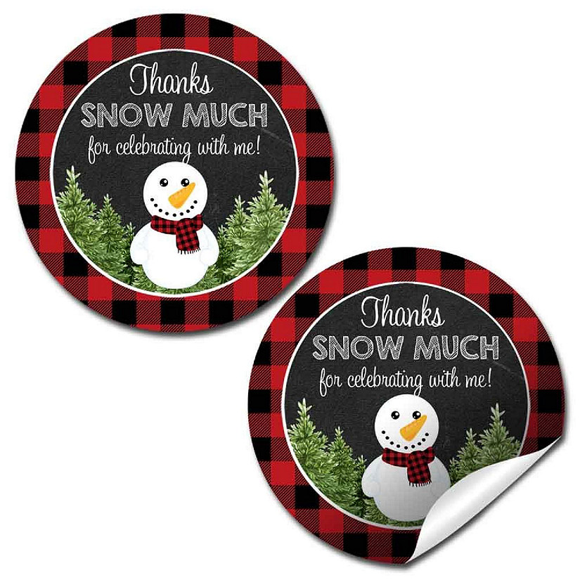 AmandaCreation Chalkboard Snowman Envelope Seals 40pc. Image