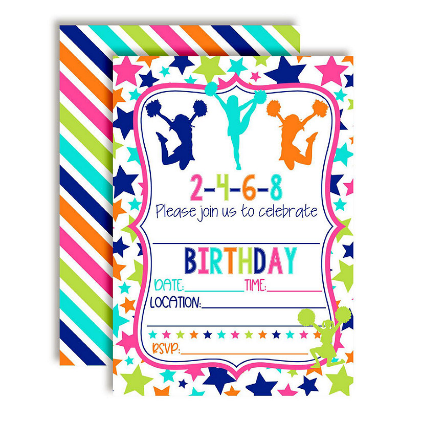 AmandaCreation Cheerleading Birthday Invites 40pc. Image