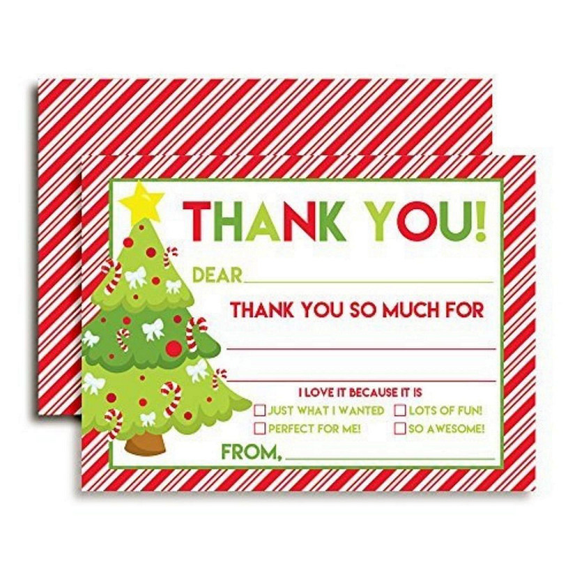 AmandaCreation Christmas Tree Thank You Cards 20pc. | Oriental Trading