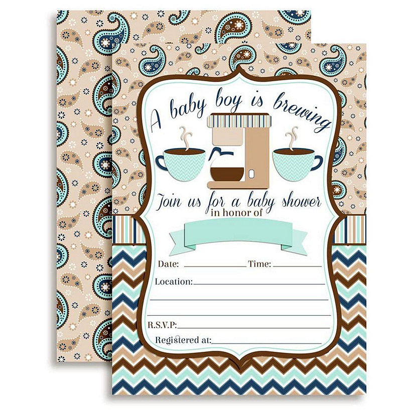 AmandaCreation Coffee Baby Sprinkle Invites 40pc. Image