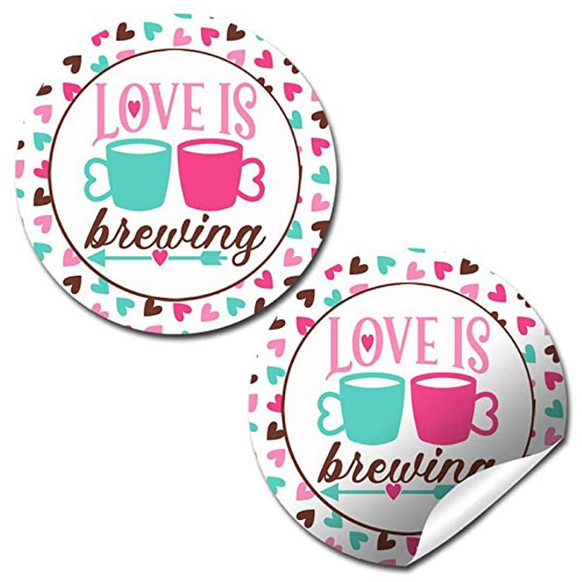 AmandaCreation Coffee Valentine Envelope Seals 40pc. Image