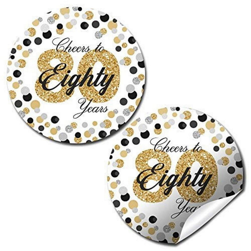 AmandaCreation Confetti Polka Dot 80th Envelope Seals 40pc. Image