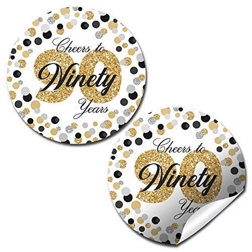 AmandaCreation Confetti Polka Dot 90th Envelope Seals 40pc. Image