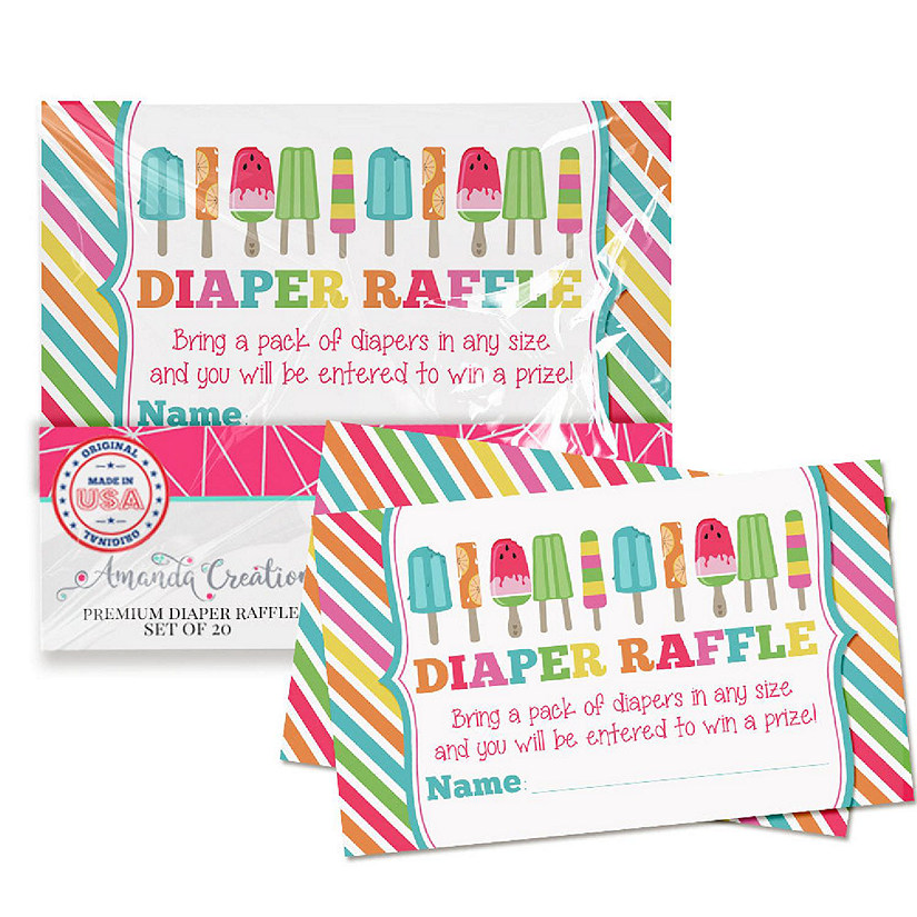 AmandaCreation Cool Popsicle Diaper Raffle Tickets 20pc. Image