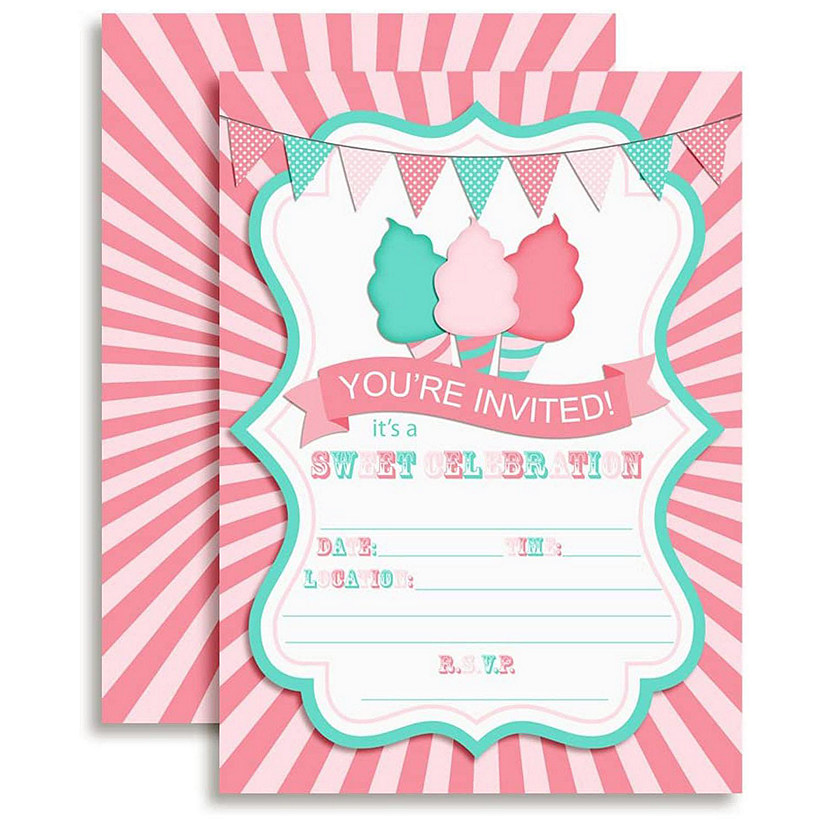 AmandaCreation Cotton Candy Invites 40pc. Image
