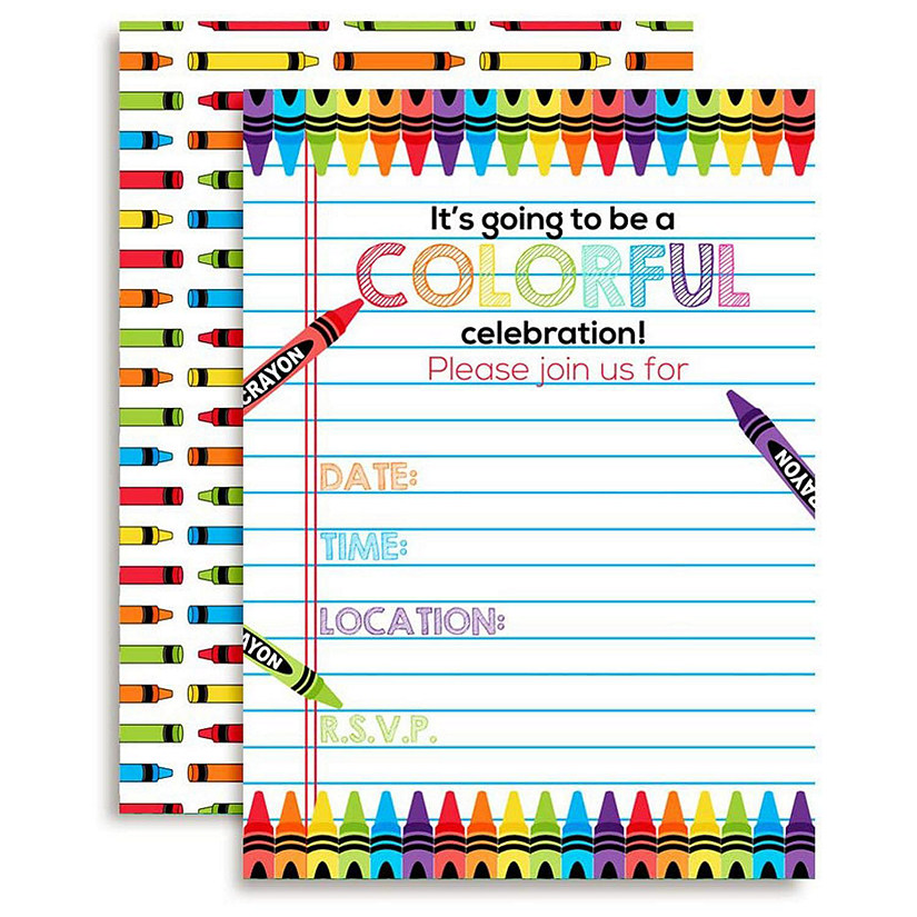 AmandaCreation Crayon Invites 40pc. Image