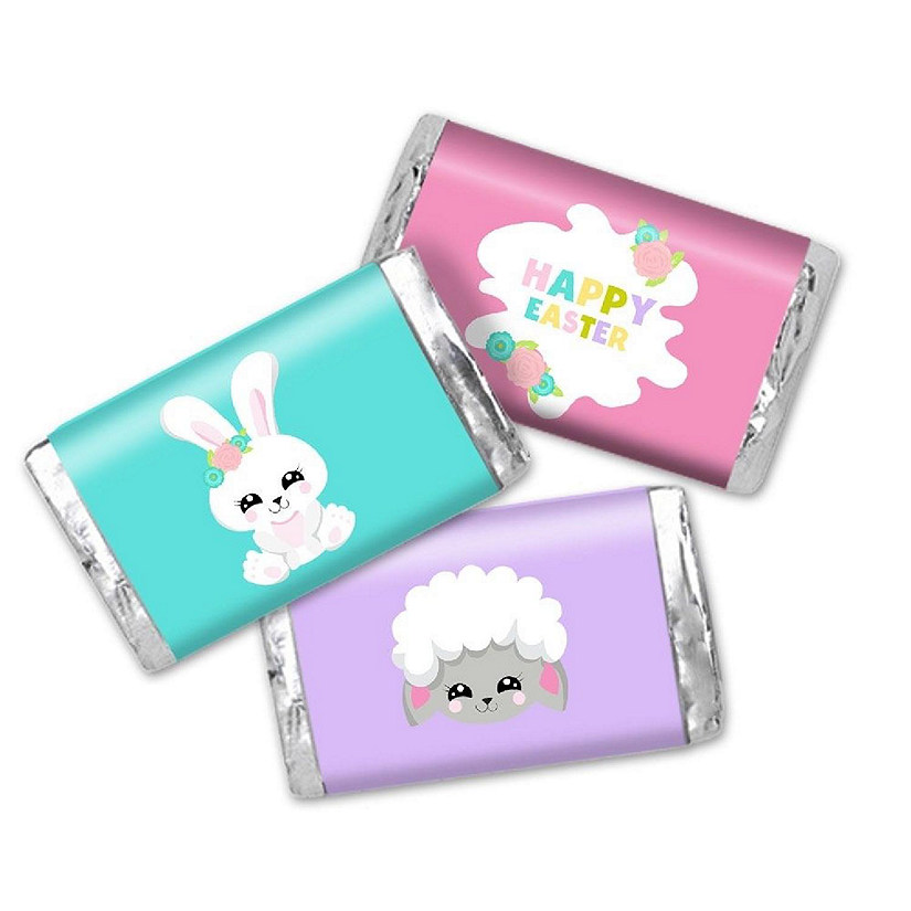 AmandaCreation Cute Bunny Easter Mini Candybar Wrappers 45pc. Image