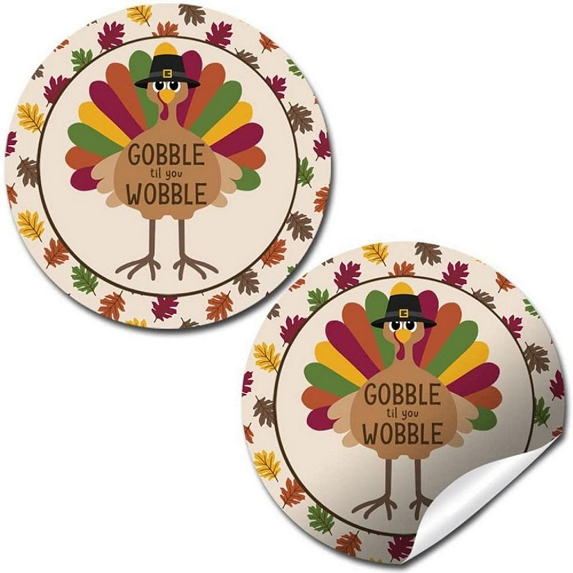 AmandaCreation Cute Gobble Til You Wobble Envelope Seals 40pc. Image