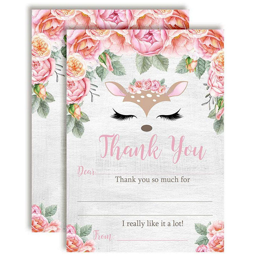 AmandaCreation Deer Face Thank You 20pc. Image