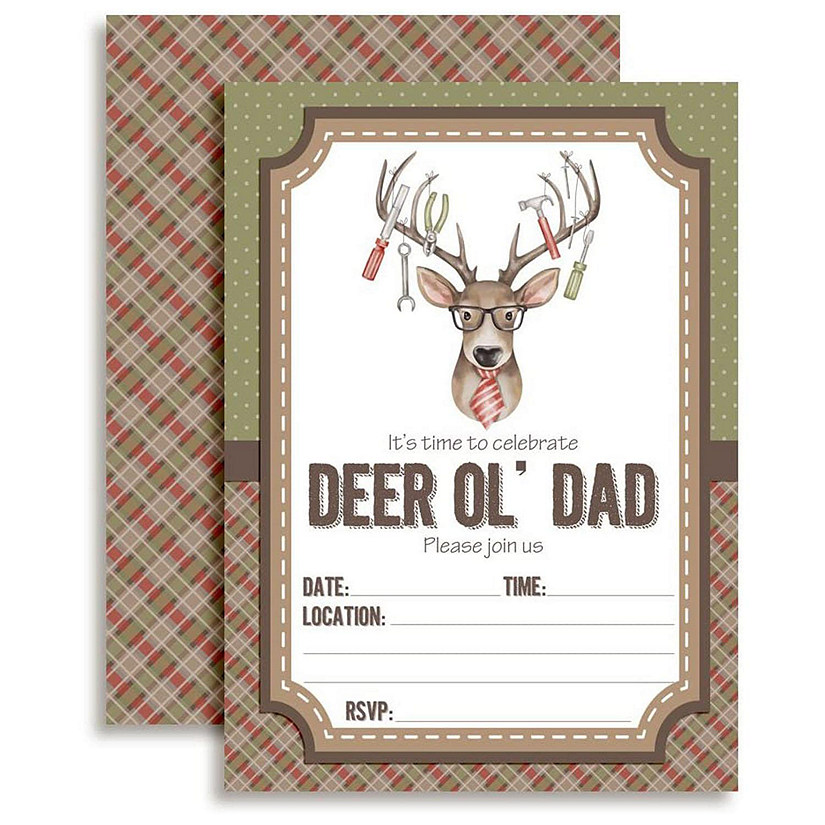 AmandaCreation Deer Ol Dad Invites 40pc. Image