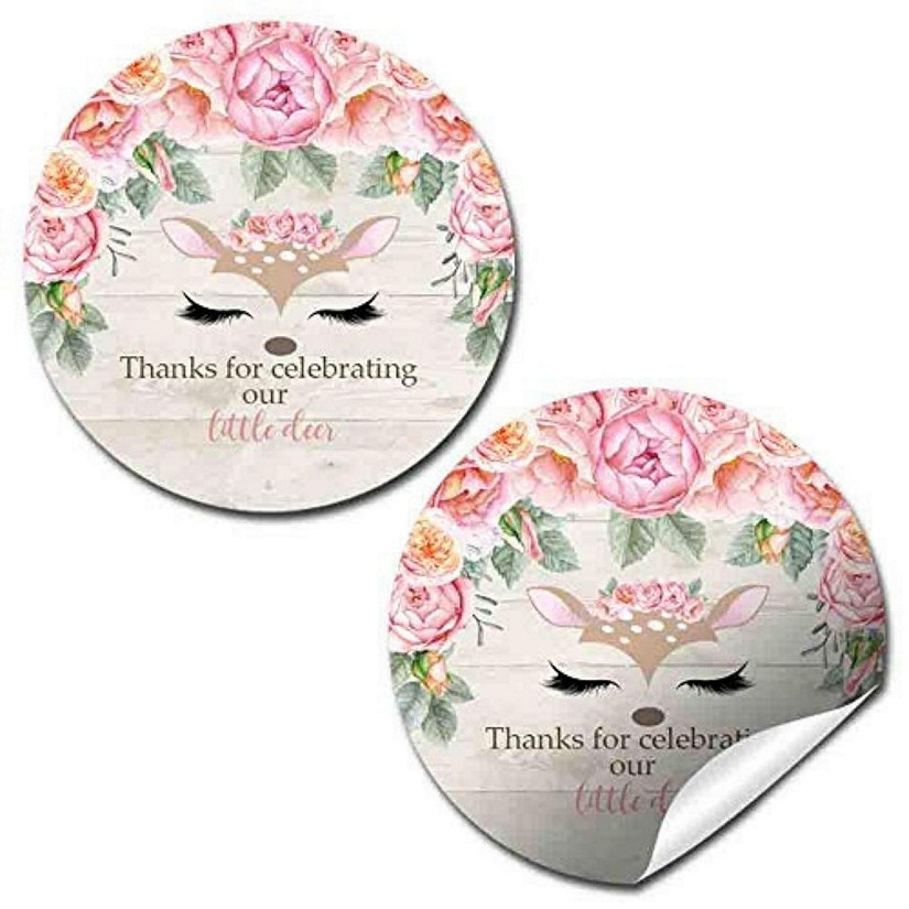 AmandaCreation Deer Watercolor Envelope Seals 40pc. Image