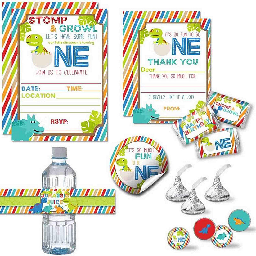 AmandaCreation Dino 1st Birthday Boy Bundle 321pc. Image