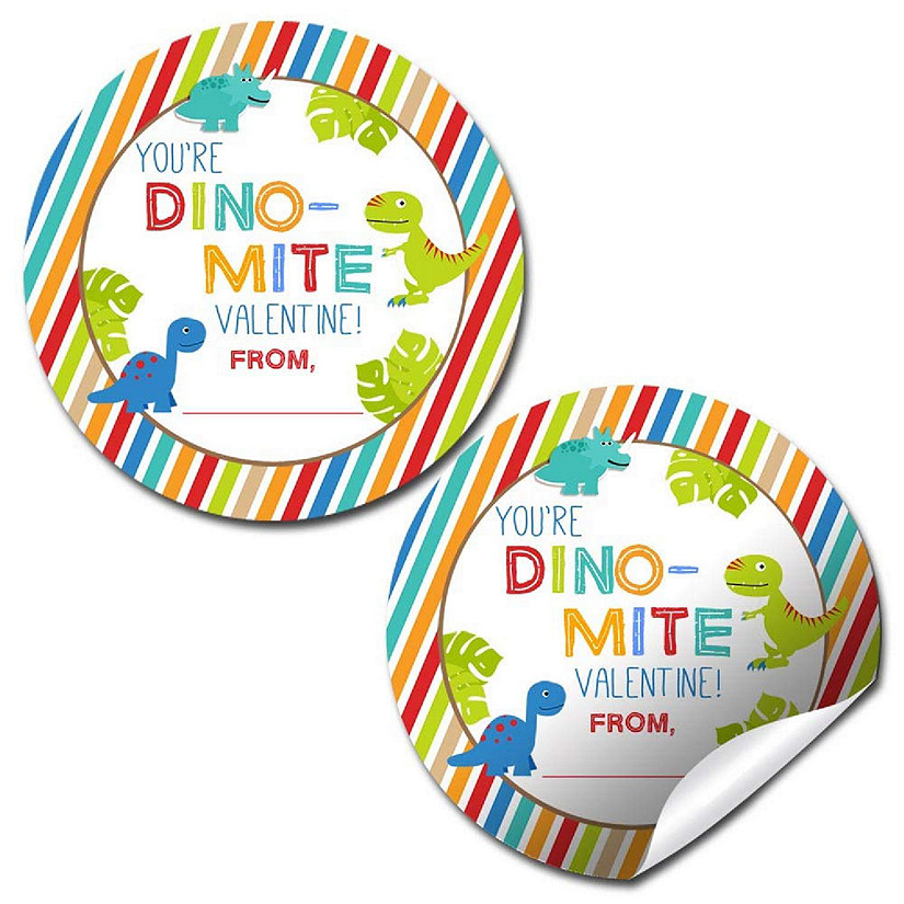 AmandaCreation Dinosaur Blue Envelope Seals 40pc. Image
