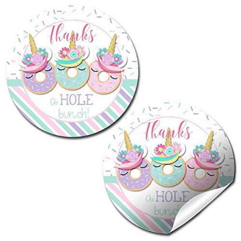 AmandaCreation Donut Unicorn Envelope Seals 40pc. Image