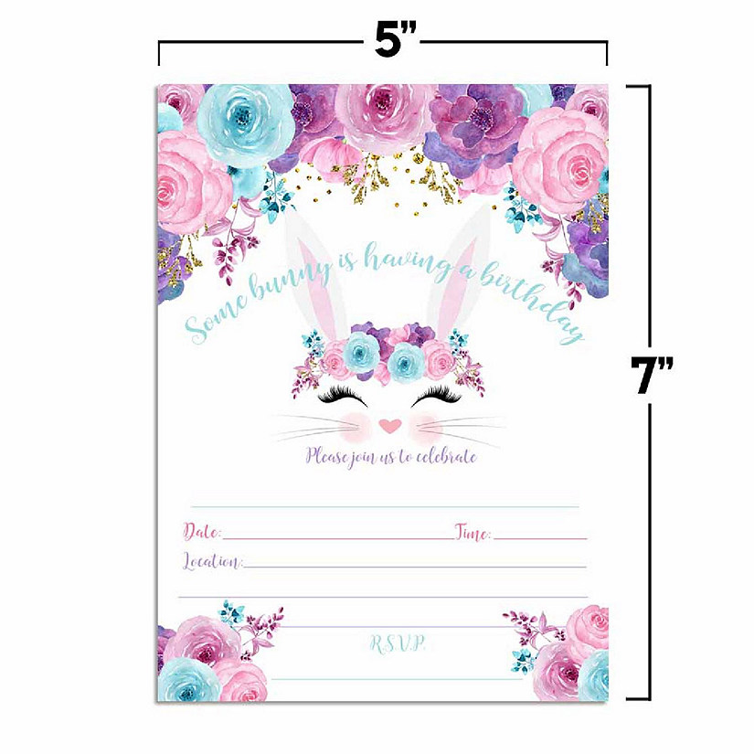 AmandaCreation Easter Bunny Face Birthday Invites 40pc. Image