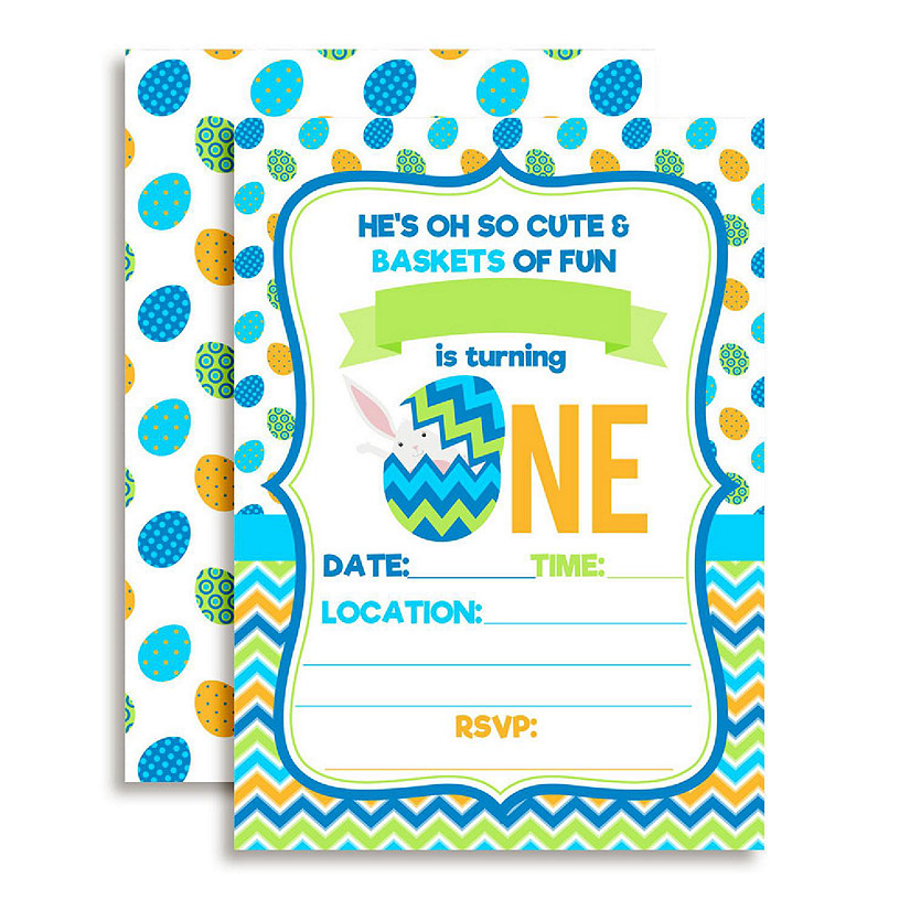 AmandaCreation Easter First Boy Invites 40pc. Image