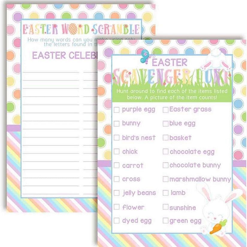 AmandaCreation Easter Word Scramble and Scavenger Hunt 10pc. Image