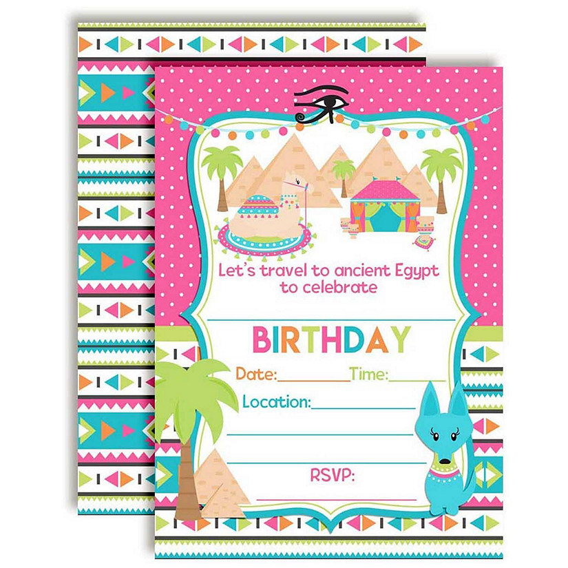 AmandaCreation Egypt Pyramids Birthday Invites 40pc. Image