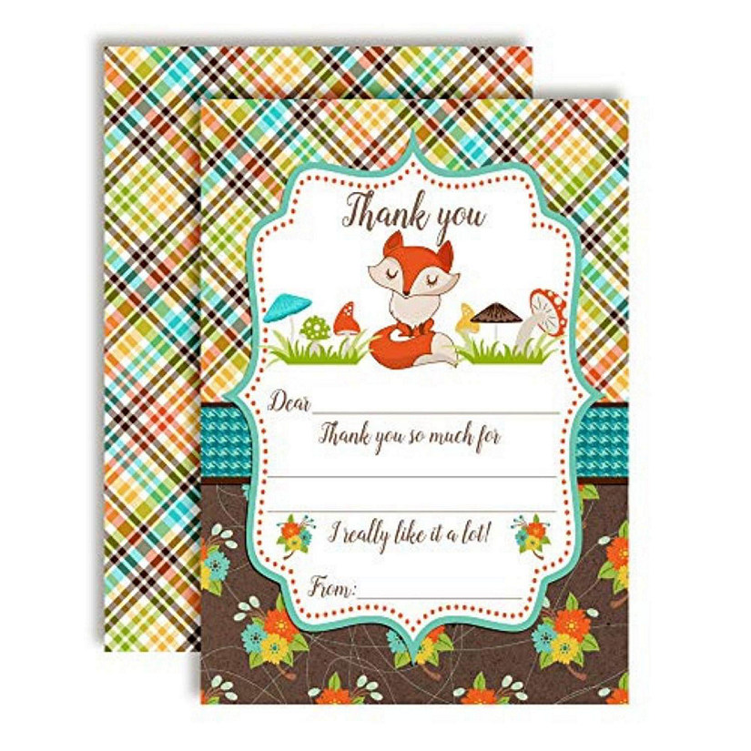 AmandaCreation Fall Fox Thank You Cards 20pc. Image
