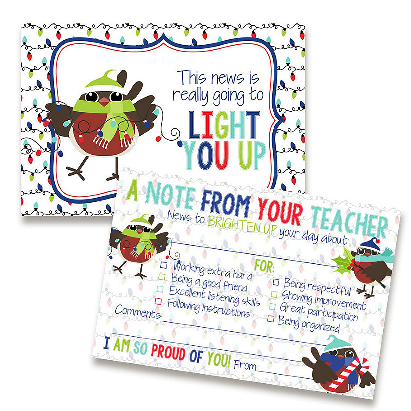 AmandaCreation Festive Owl Teacher Mail for Students 30pc. Image