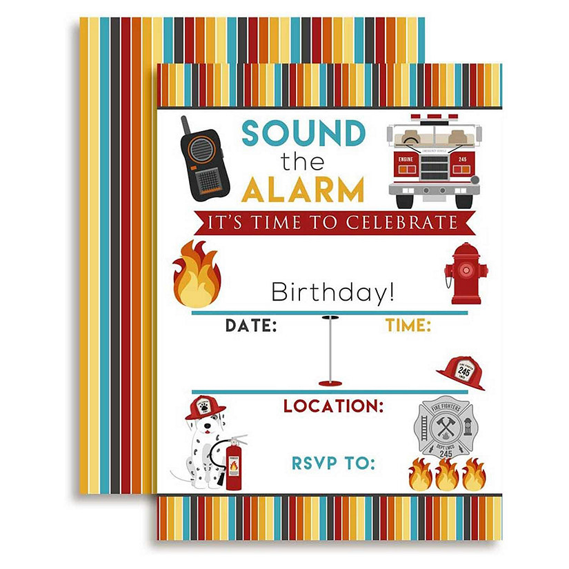 AmandaCreation Fireman Invites 40pc. Image
